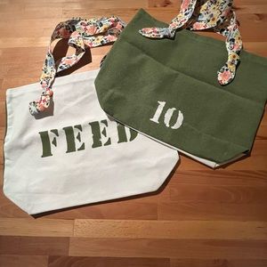 NWT Canvas FEED 10 Market Tote RECYCLED